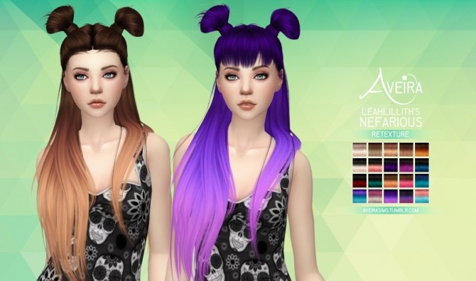 Sims 4 LeahLillith’s Nefarious Hair Retexture at Aveira Sims 4