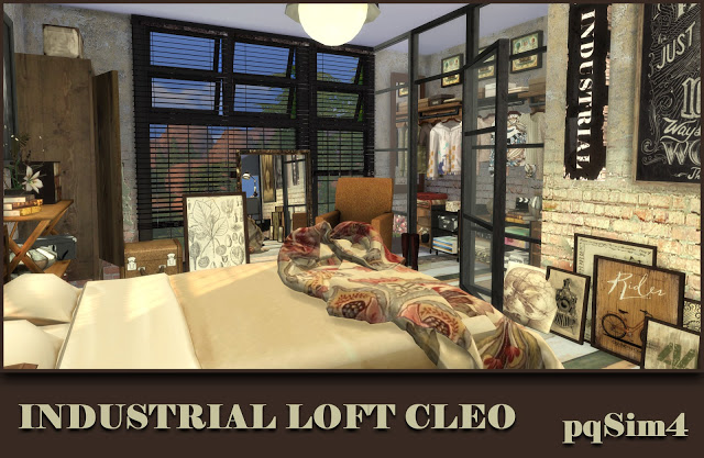Sims 4 Cleo Industrial Loft by Mary Jiménez at pqSims4