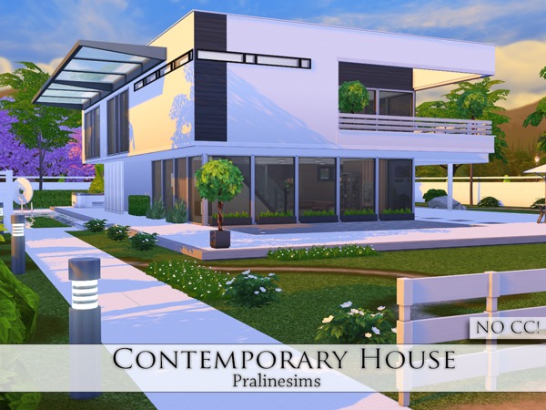 Sims 4 Contemporary House by Pralinesims at TSR