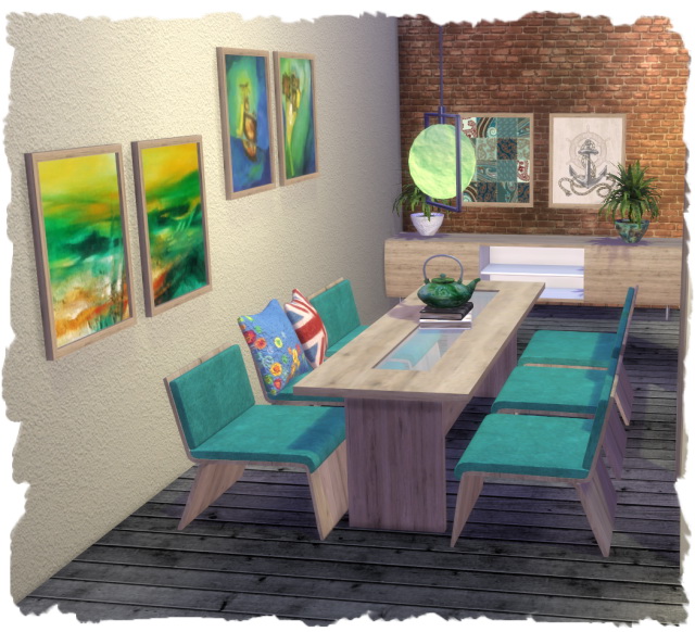 Sims 4 Recolor of Simcredibles Dining Room Cadence by Chalipo at All 4 Sims