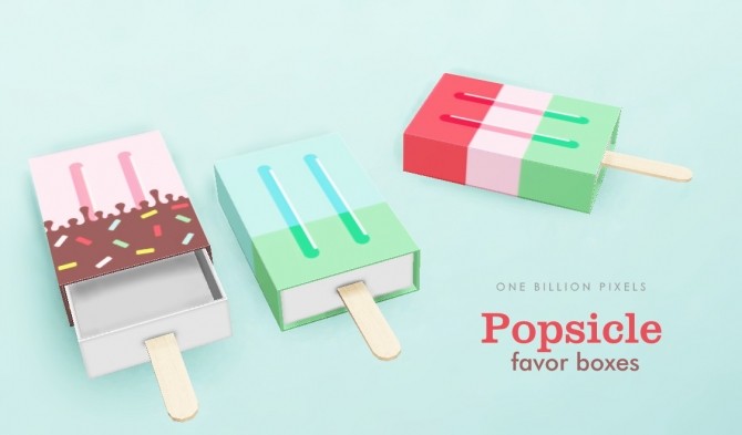Sims 4 Popsicle Favor Boxes at One Billion Pixels