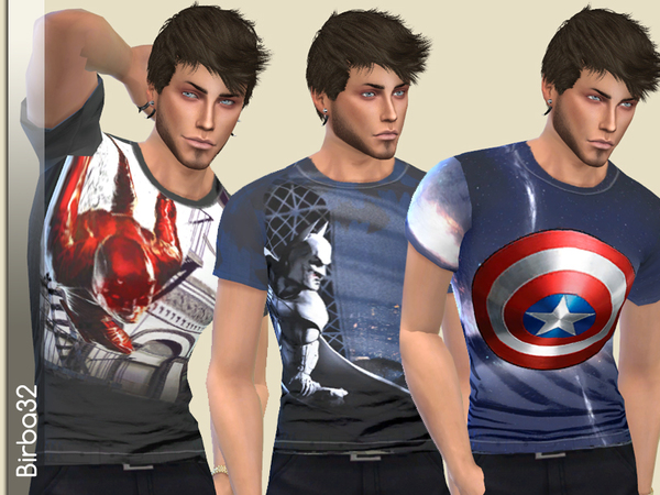Sims 4 Super Hero V2 T Shirts by Birba32 at TSR