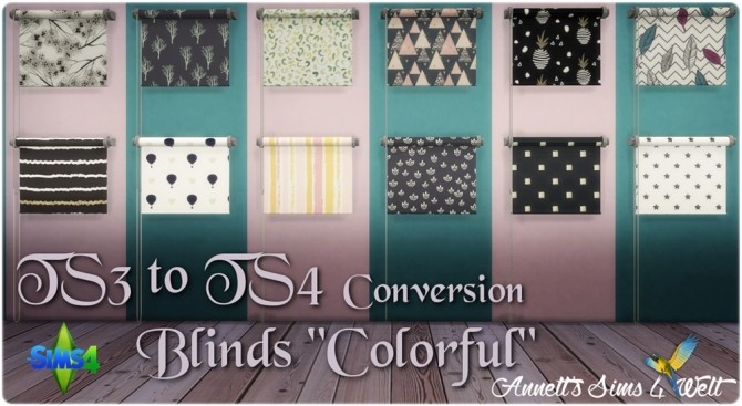 Sims 4 Blinds Colorful TS3 to TS4 Conversion at Annett’s Sims 4 Welt