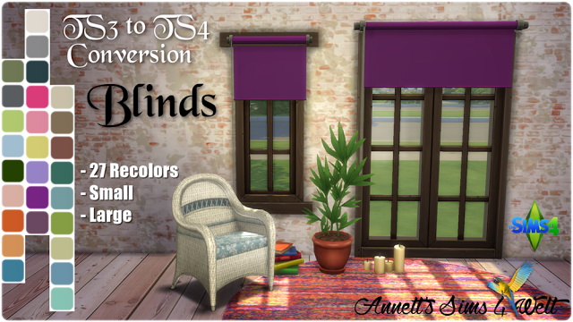Sims 4 Blinds Uni Small & Large TS3 to TS4 Conversion at Annett’s Sims 4 Welt