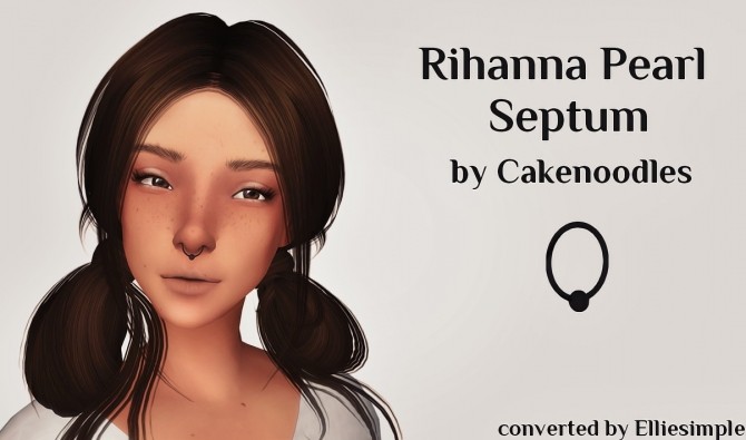 Sims 4 Rihanna Pearl Septum by Cakenoodles at Elliesimple