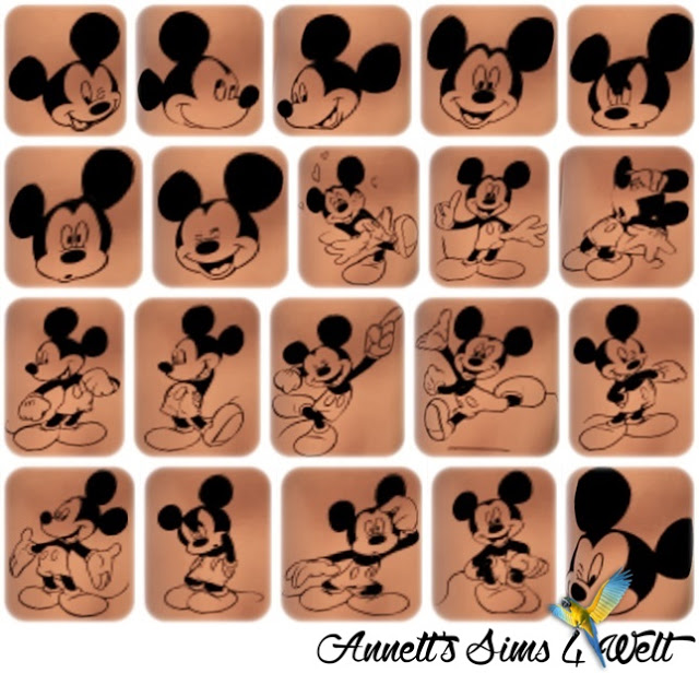 Sims 4 Mickey tattoo set at Annett’s Sims 4 Welt