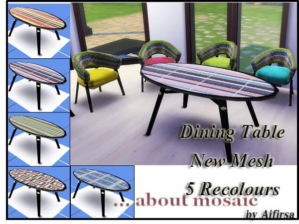 Sims 4 About Mosaiс dining table at Lady Venera