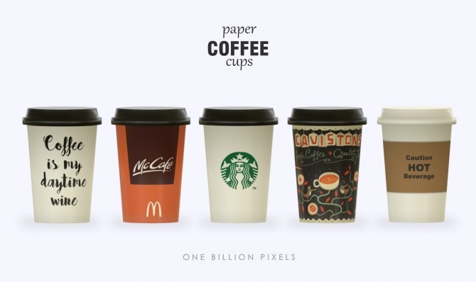 Sims 4 Paper Coffee Cups at One Billion Pixels