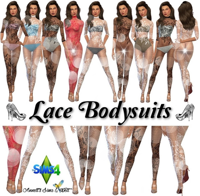 Sims 4 Lace Bodysuits at Annett’s Sims 4 Welt