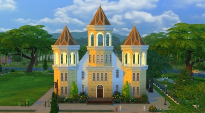 Sims 4 Trinity Church and Cemetery by Pyrénéa at Sims Artists