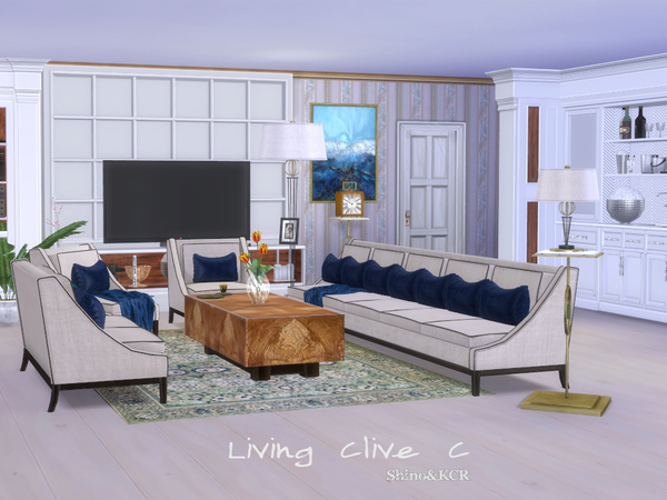 Sims 4 Livingroom CliveC by ShinoKCR at TSR
