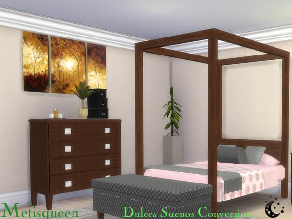 Sims 4 Dulces Suenos Bedroom by Metisqueen at TSR