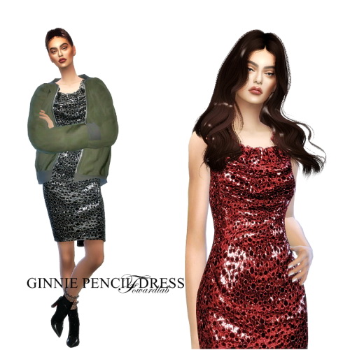 Sims 4 Ginnie Pencil Dress at FO/WARDLAB