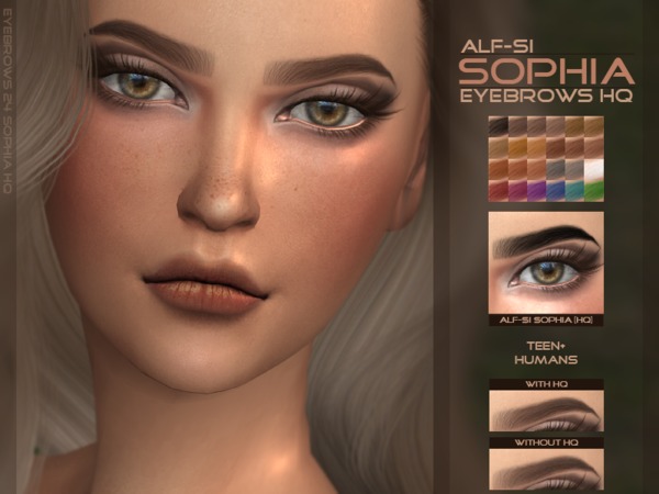 Sims 4 Sophia Eyebrows HQ by Alf si at TSR