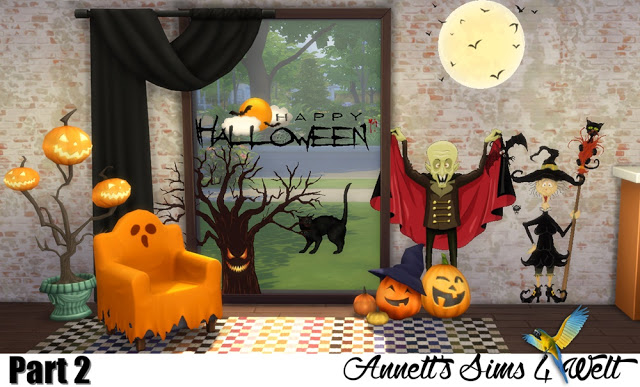 Sims 4 Halloween Wall Deco Part 1 + 2 at Annett’s Sims 4 Welt