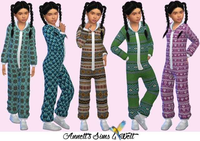 Sims 4 Knitted Jumpsuits for Kids at Annett’s Sims 4 Welt