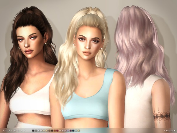 Sims 4 Jealousy Hair by toksik at TSR