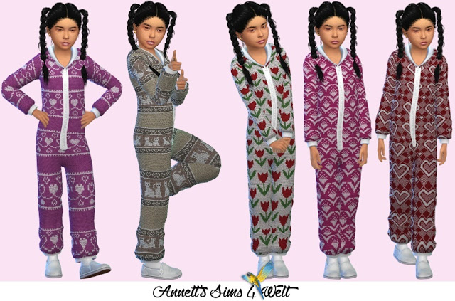 Sims 4 Knitted Jumpsuits for Kids at Annett’s Sims 4 Welt