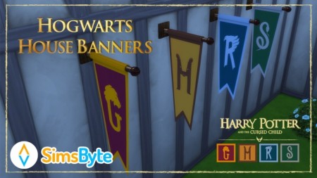 Hogwarts House Banners at Sims Byte