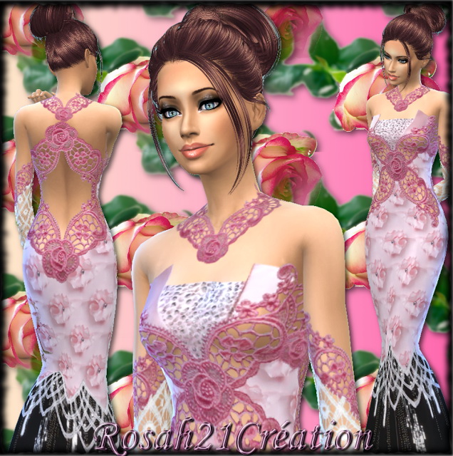 Sims 4 Fleur dress by Rosah at Sims Dentelle