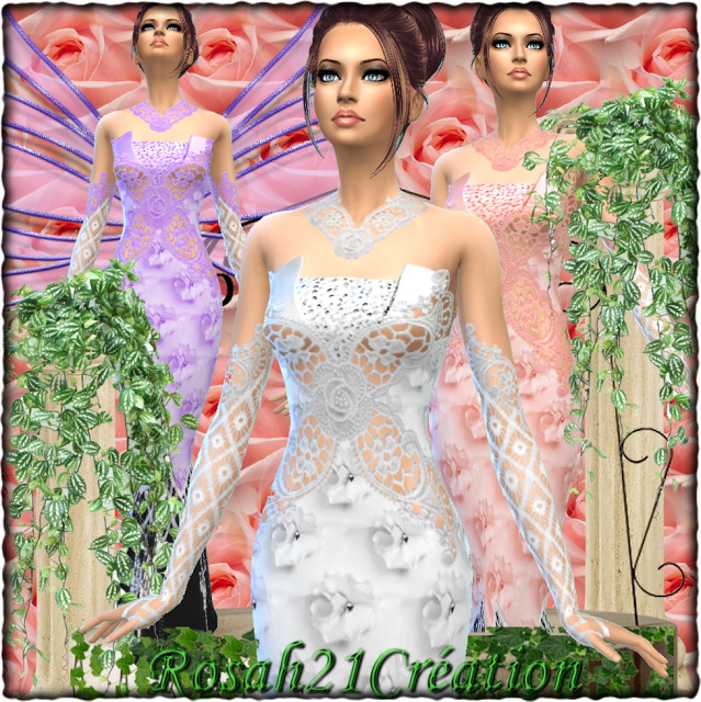 Sims 4 Fleur dress by Rosah at Sims Dentelle