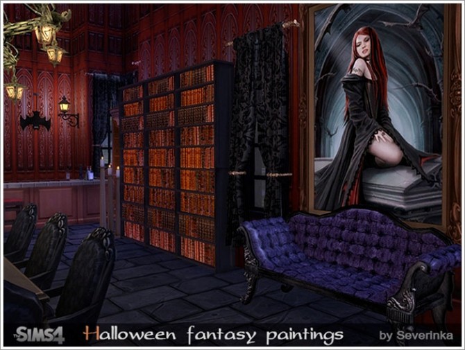 Sims 4 Halloween fantasy paintings at Sims by Severinka