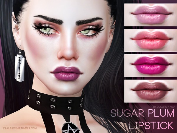 Sims 4 Sugar Plum Lipstick N90 by Pralinesims at TSR