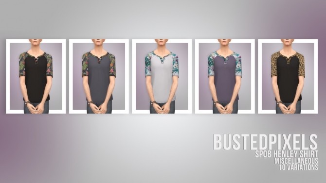Sims 4 SP08 Henley Shirt at Busted Pixels