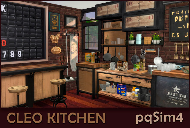 Sims 4 Cleo Kitchen Industrial Style at pqSims4