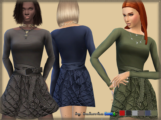 Sims 4 Dress Quilted Skirt at Bukovka