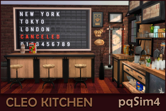 Sims 4 Cleo Kitchen Industrial Style at pqSims4