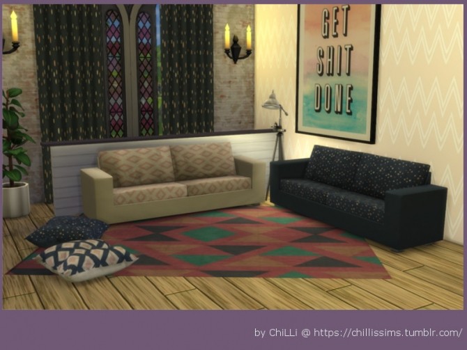 Sims 4 Cute sofa, seat cushion and carpet at ChiLLis Sims