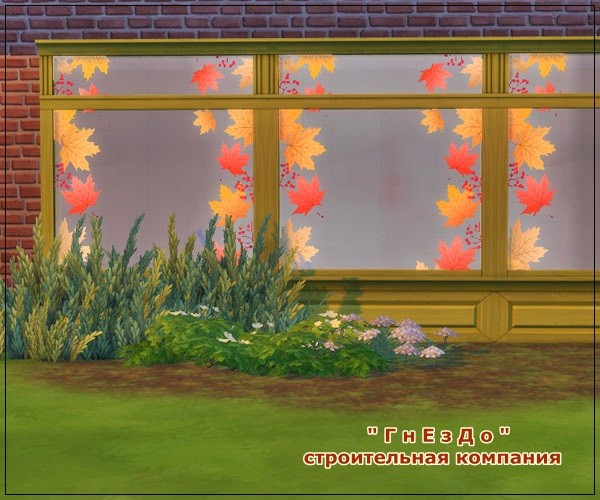 Sims 4 Autumn decoration for windows at Sims by Mulena