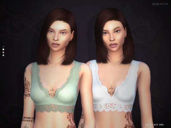 Sims 4 Julia Lace Bra TOP + ACC Set by serenity cc at TSR