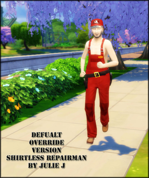 Sims 4 Male Shirtless Repairman Default Override Version at Julietoon – Julie J