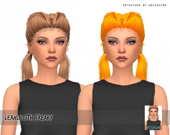 Sims 4 Leahlillith freaky hair retexture at Nessa Sims