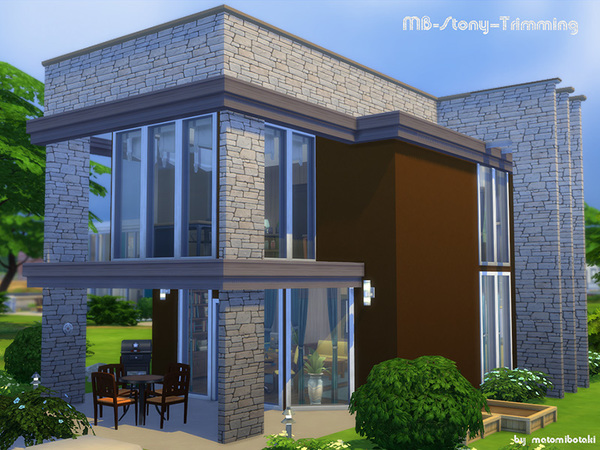 Sims 4 MB Stony Trimming house by matomibotaki at TSR