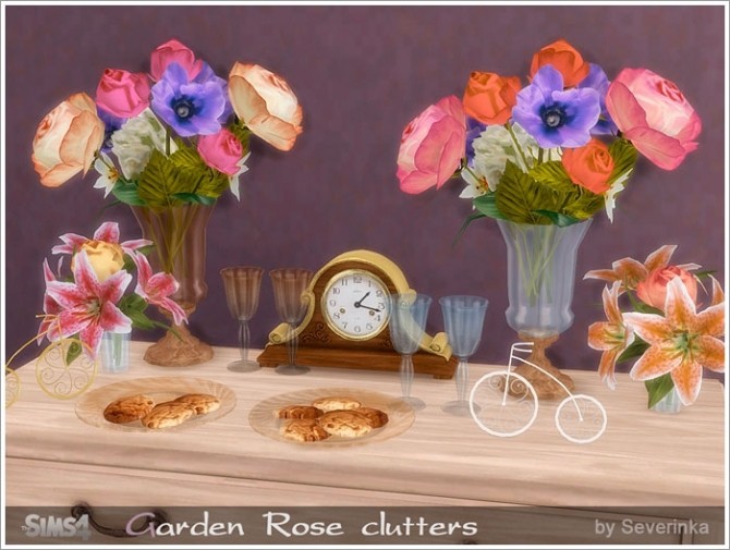 Sims 4 Garden Rose clutters at Sims by Severinka