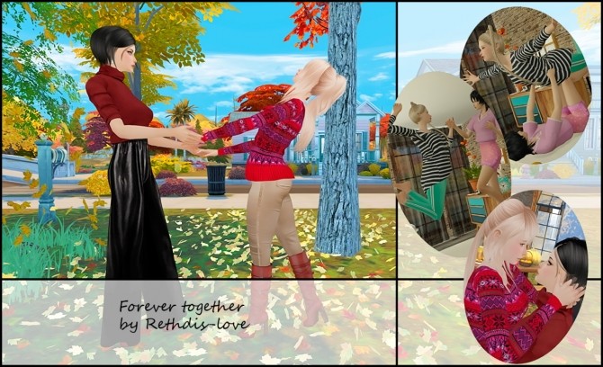 Sims 4 Forever together poses at Rethdis love