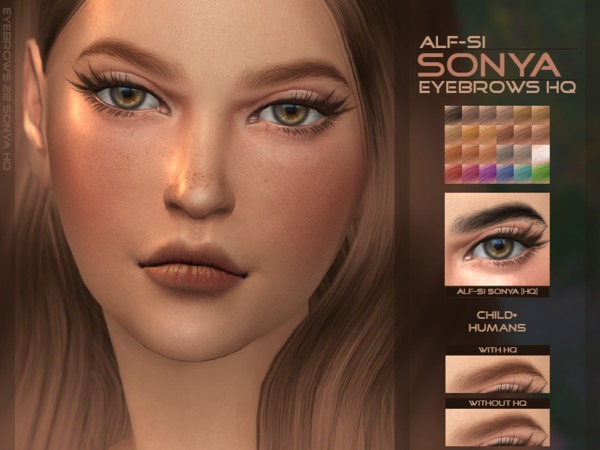 Sims 4 Sonya Eyebrows HQ & Non HQ by Alf si at TSR