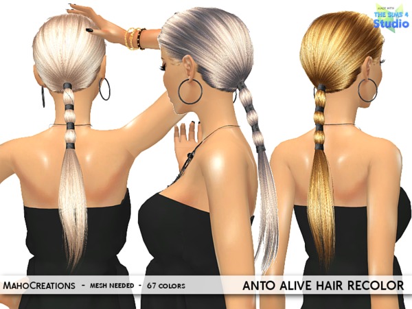 Sims 4 Anto Alive Hair Recolor by MahoCreations at TSR