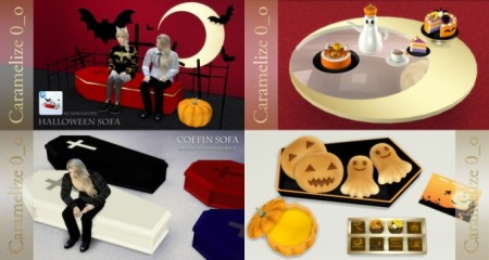Halloween Set (clutter, sofa, coffee table) at Caramelize