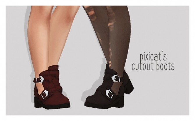 Sims 4 Pixicat’s cutout boots at Puresims