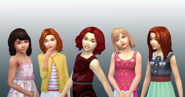 Sims 4 Girls Medium Hair Pack 2 at My Stuff