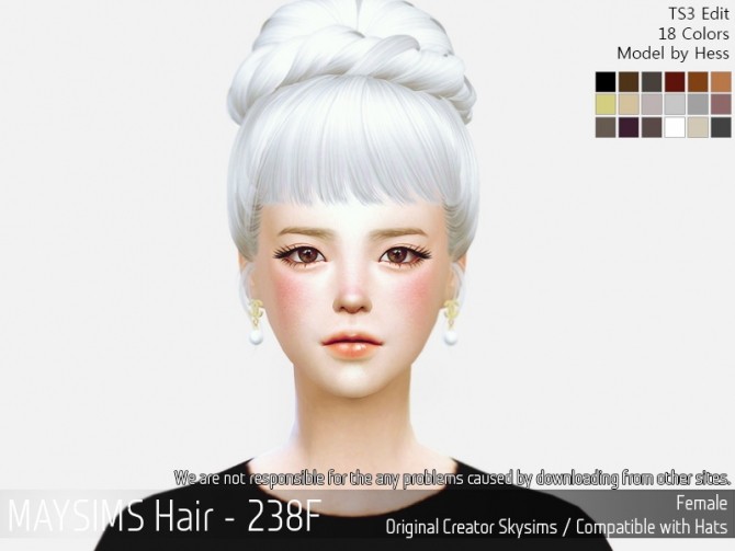 Sims 4 Hair 238F (Skysims) at May Sims