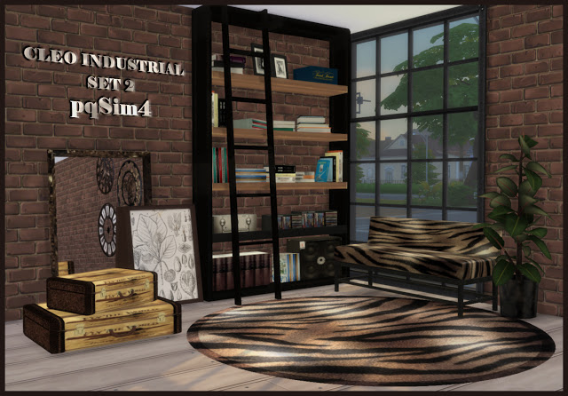 Sims 4 Cleo Set 2 industrial style by Mary Jiménez at pqSims4