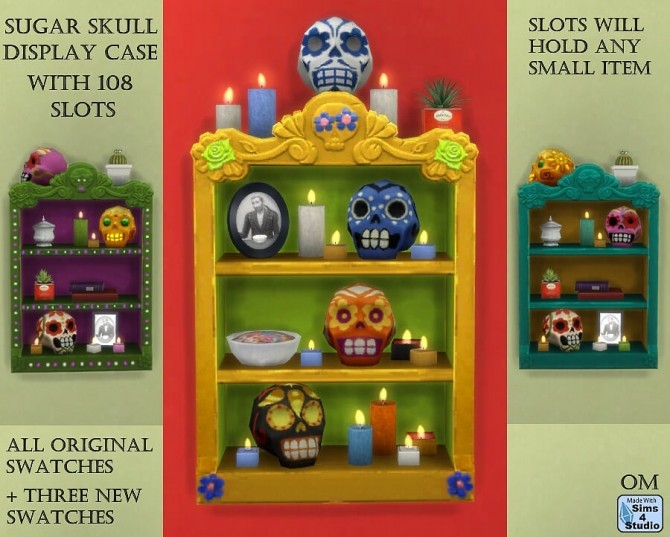 Sims 4 Sugar skull display case with 108 slots at Sims 4 Studio