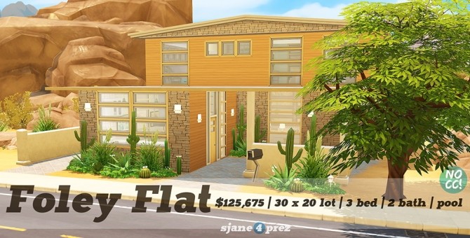 Sims 4 Foley flat ultra relaxing easy breezy desert house at 4 Prez Sims4