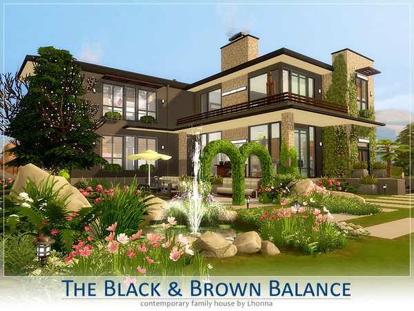 Sims 4 The Black and Brown Balance house by Lhonna at TSR
