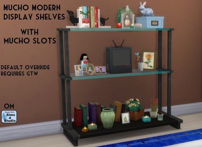 Sims 4 Mucho Modern Display Shelves more slots at Sims 4 Studio